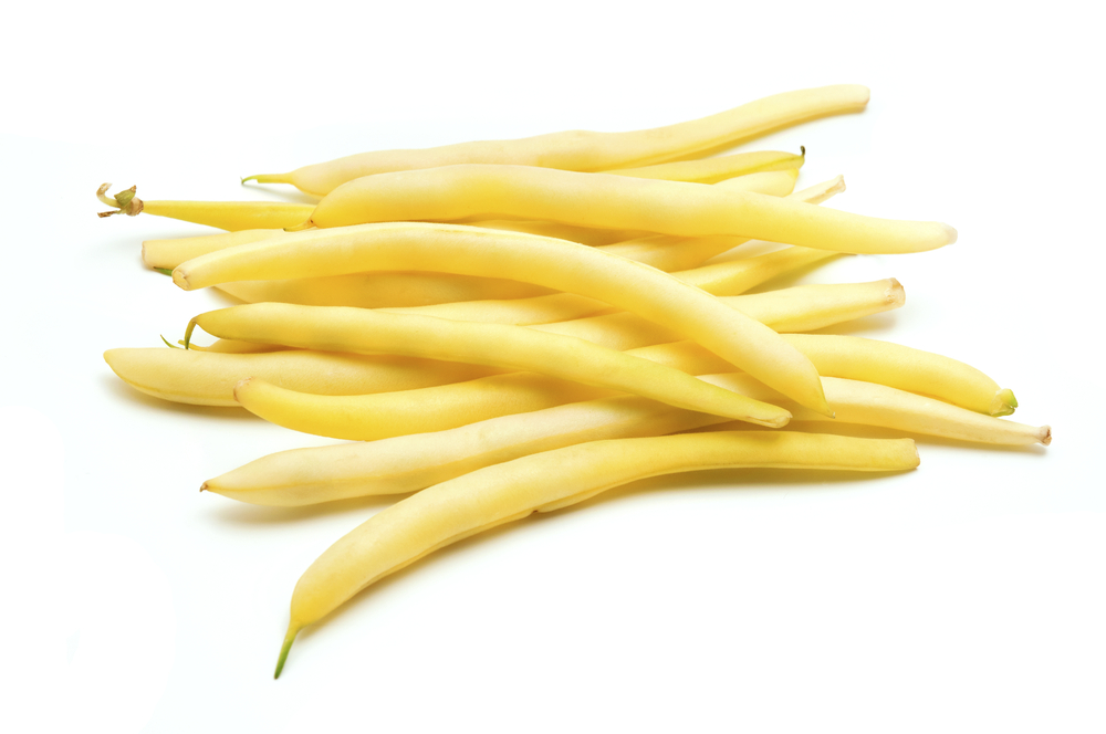 Wax beans on a white background